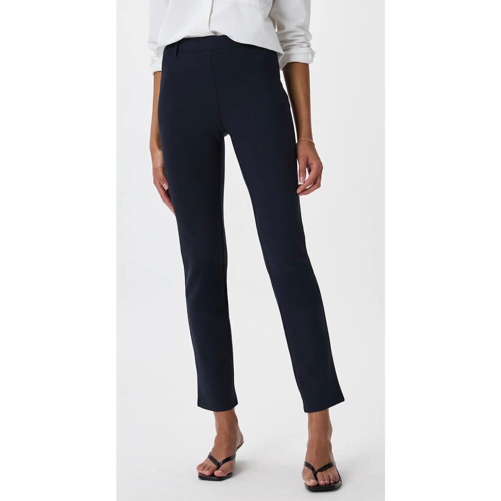 Quince Ultra-Stretch Ponte Straight Leg Pants Navy Women's M Stretch
